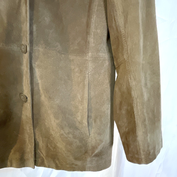 VTG BERNARDO Suede Leather Blazer Jacket Women’s Size M Hippie Boho Western 90s - Picture 3 of 14